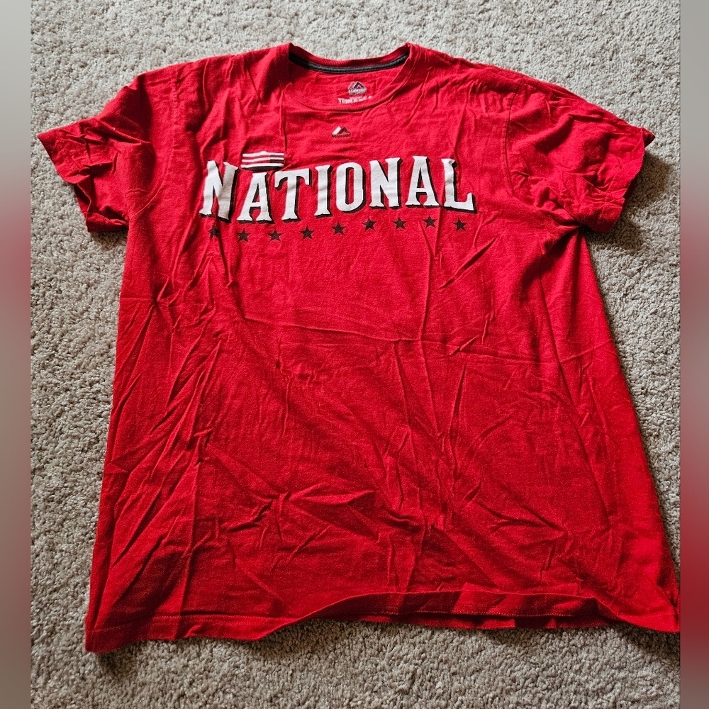 Majestic 2015 NL All Star Anthony Rizzo Chicago Cubs Shirt Mens XL Like New